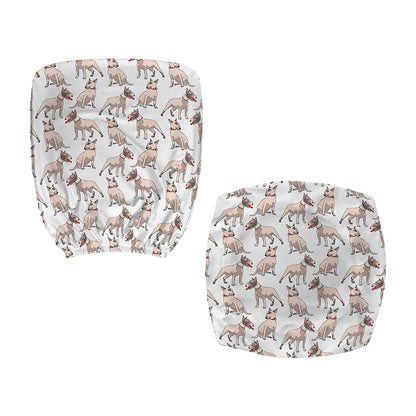 White Bull Terrier Pattern Print Office Chair Cover