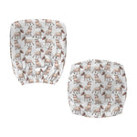 White Bull Terrier Pattern Print Office Chair Cover