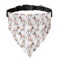 White Bull Terrier Pattern Print Over The Collar Dog Bandana