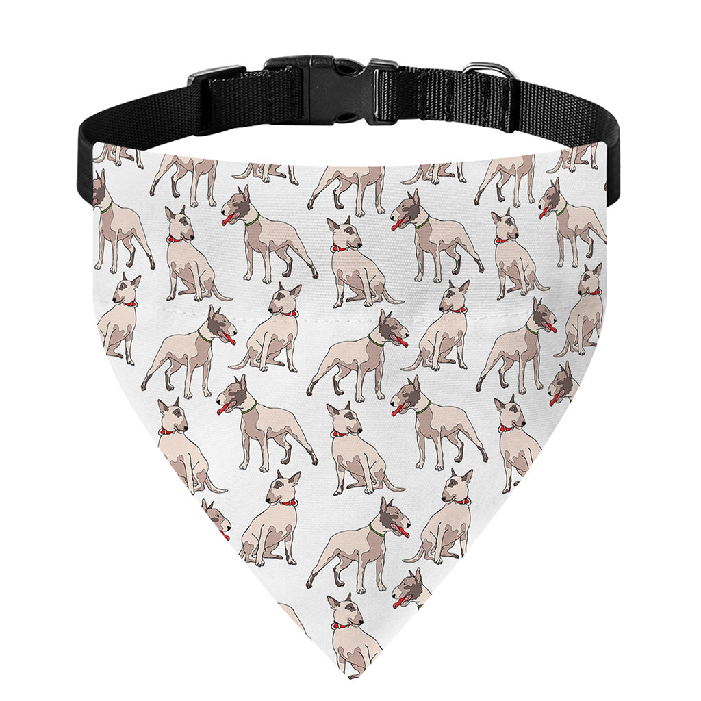 White Bull Terrier Pattern Print Over The Collar Dog Bandana