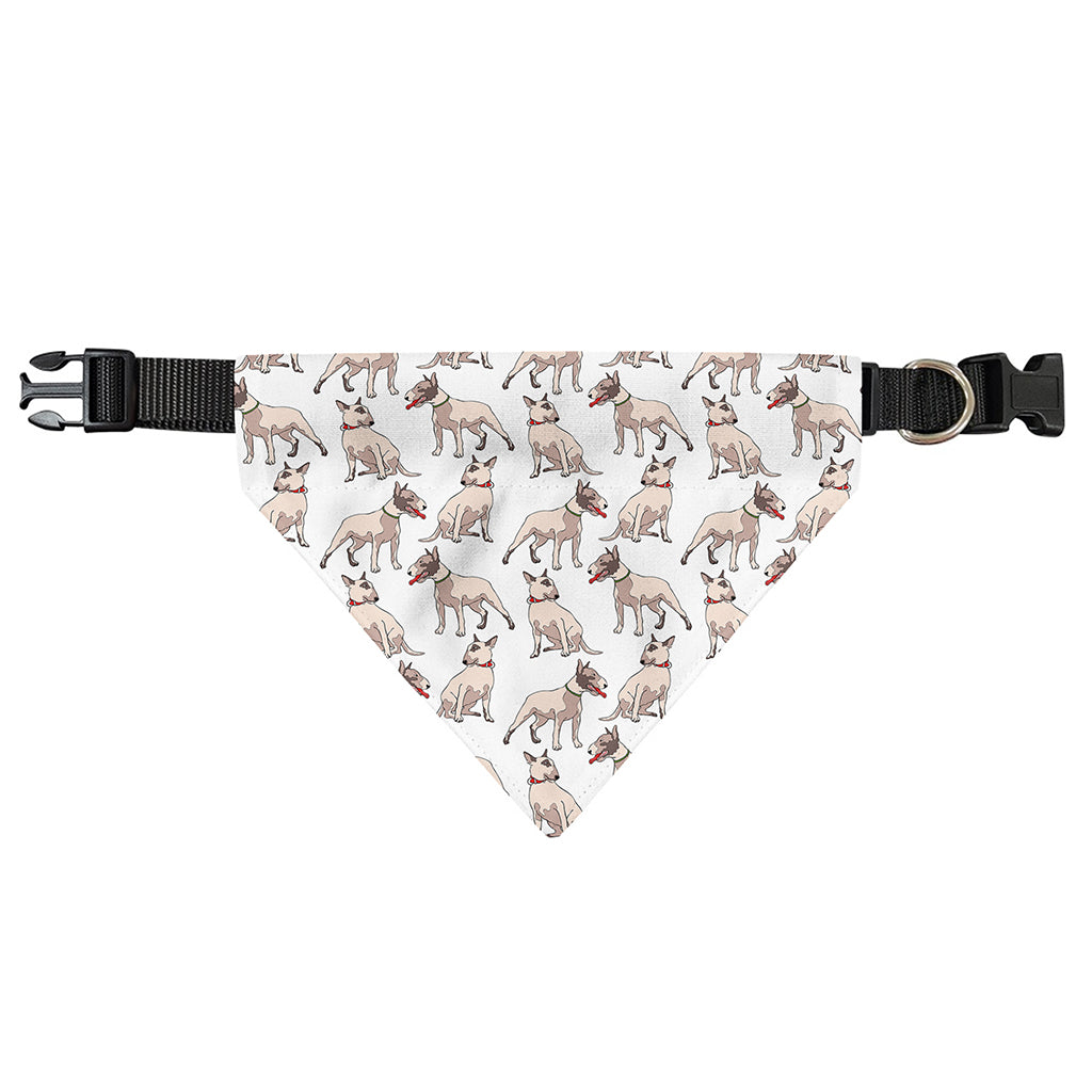White Bull Terrier Pattern Print Over The Collar Dog Bandana
