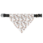 White Bull Terrier Pattern Print Over The Collar Dog Bandana