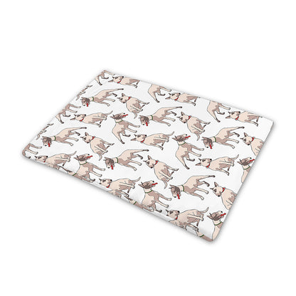 White Bull Terrier Pattern Print Pet Cooling Mat Cover