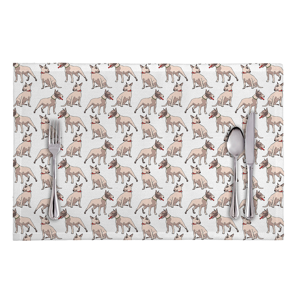 White Bull Terrier Pattern Print Placemat