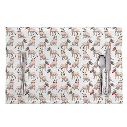 White Bull Terrier Pattern Print Placemat