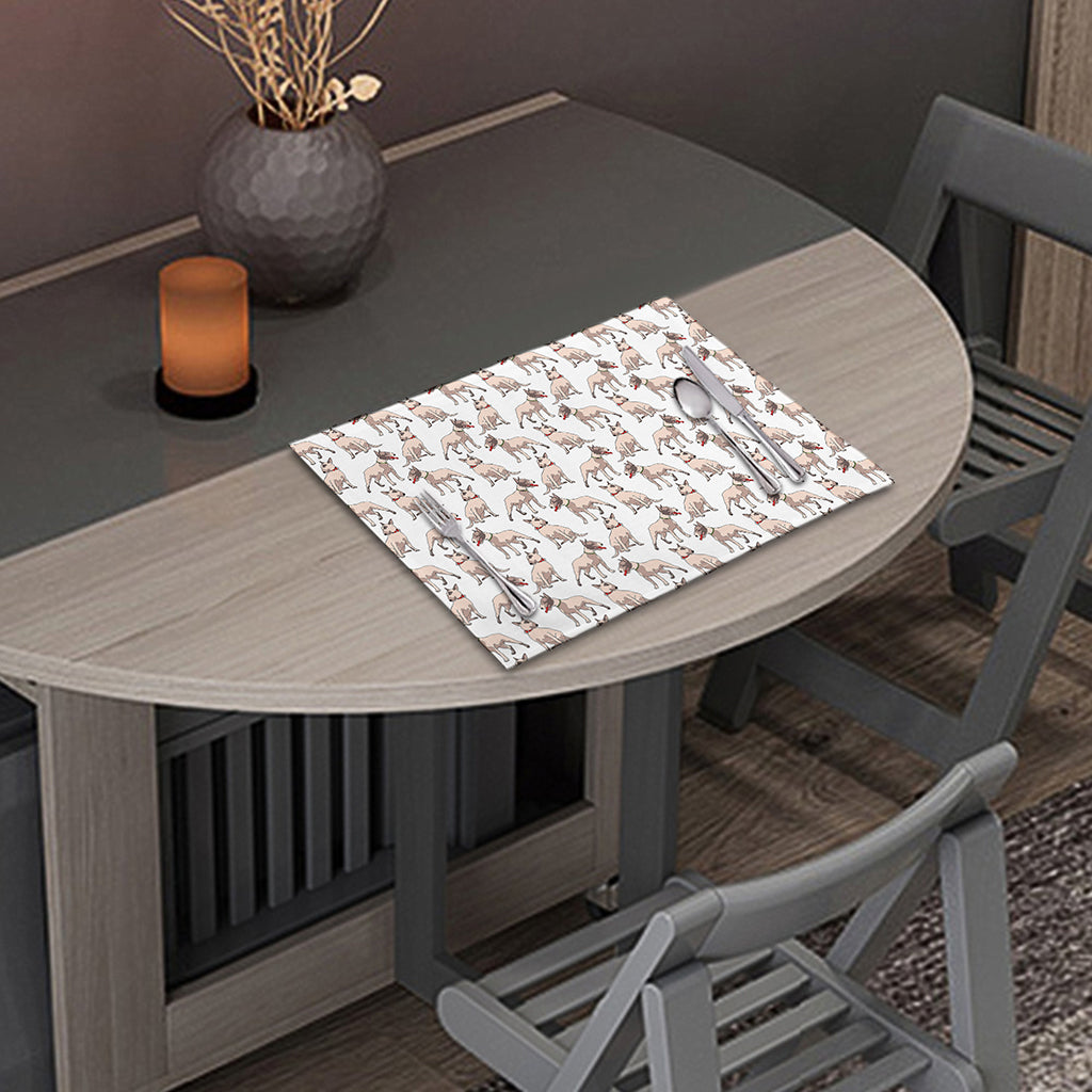 White Bull Terrier Pattern Print Placemat