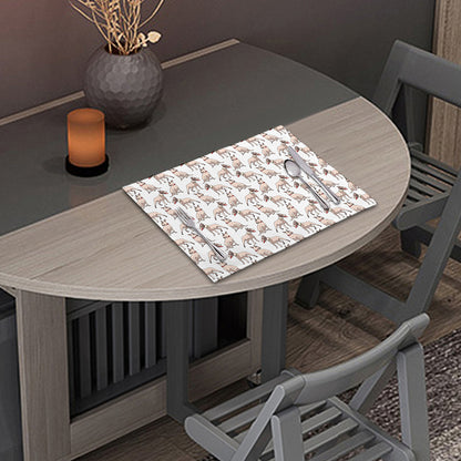 White Bull Terrier Pattern Print Placemat