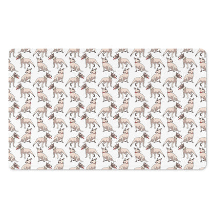 White Bull Terrier Pattern Print Polyester Doormat