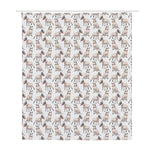 White Bull Terrier Pattern Print Polyester Shower Curtain