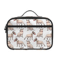 White Bull Terrier Pattern Print Portable Lunch Bag