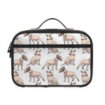 White Bull Terrier Pattern Print Portable Lunch Bag