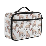 White Bull Terrier Pattern Print Portable Lunch Bag