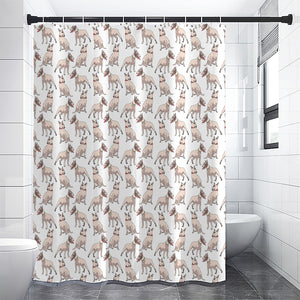 White Bull Terrier Pattern Print Premium Shower Curtain