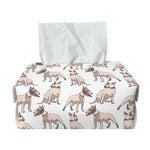 White Bull Terrier Pattern Print Rectangle Tissue Box Cover