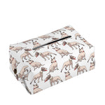 White Bull Terrier Pattern Print Rectangle Tissue Box Cover