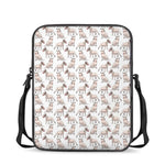 White Bull Terrier Pattern Print Rectangular Crossbody Bag