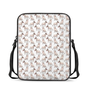 White Bull Terrier Pattern Print Rectangular Crossbody Bag