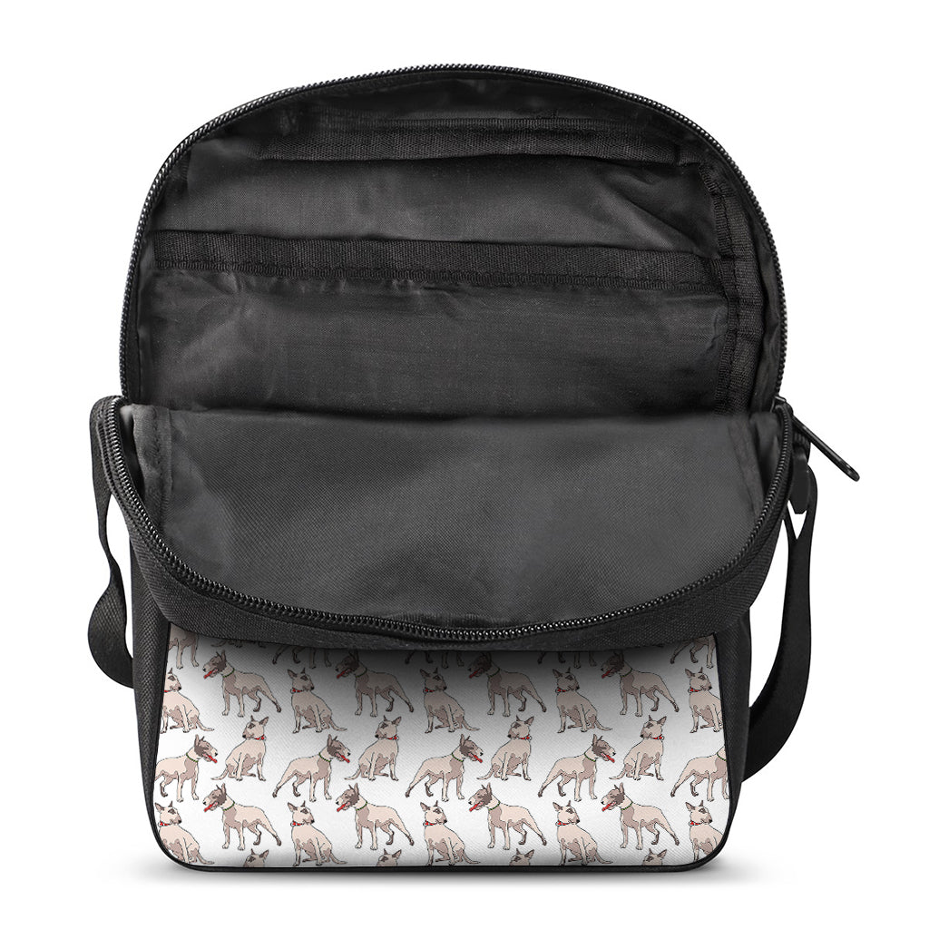 White Bull Terrier Pattern Print Rectangular Crossbody Bag