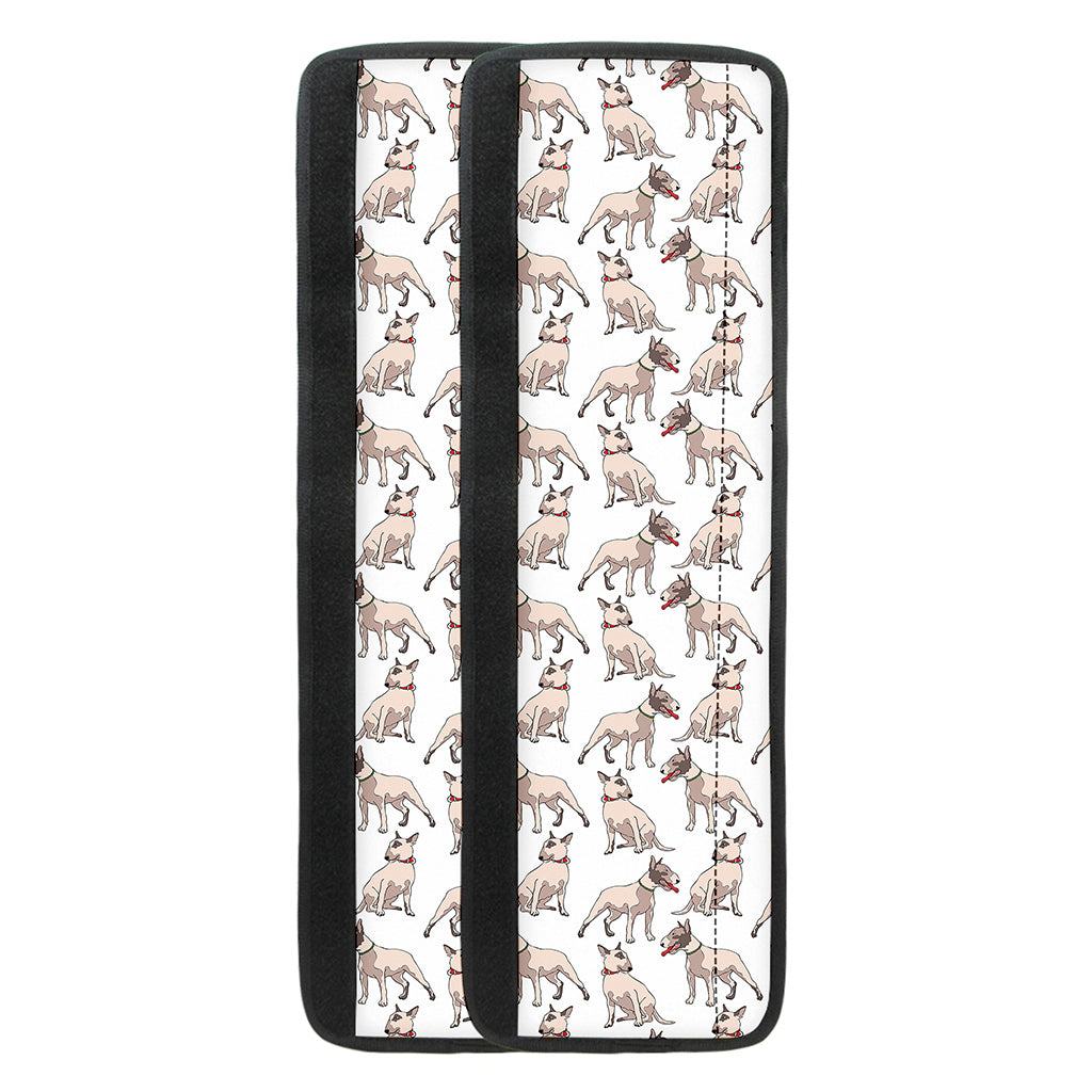 White Bull Terrier Pattern Print Refrigerator Handle Covers