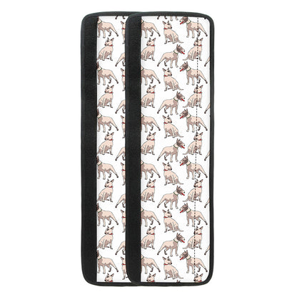 White Bull Terrier Pattern Print Refrigerator Handle Covers