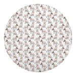 White Bull Terrier Pattern Print Round Blanket