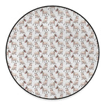 White Bull Terrier Pattern Print Round Floor Mat