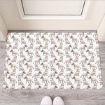 White Bull Terrier Pattern Print Rubber Doormat