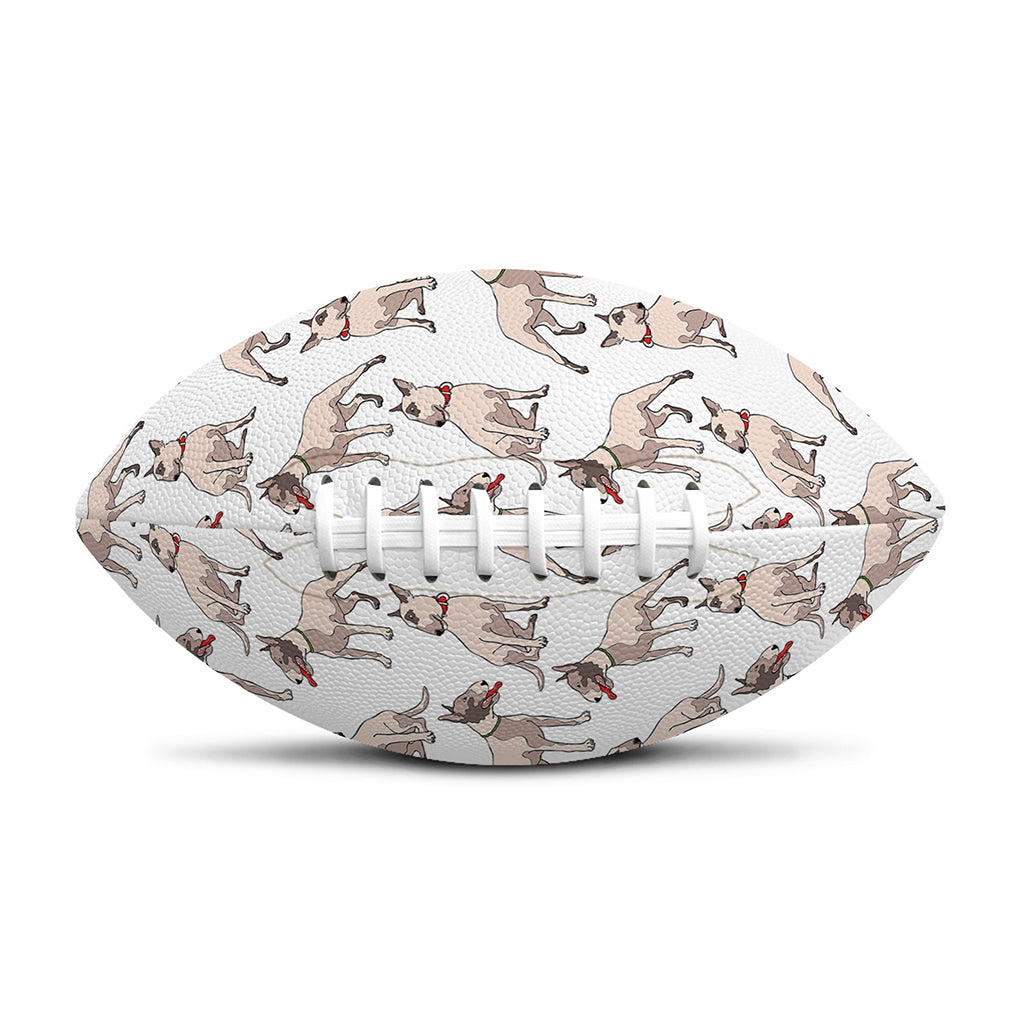 White Bull Terrier Pattern Print Rugby Ball