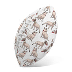 White Bull Terrier Pattern Print Rugby Ball