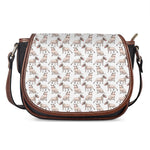 White Bull Terrier Pattern Print Saddle Bag