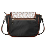 White Bull Terrier Pattern Print Saddle Bag