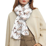 White Bull Terrier Pattern Print Scarf
