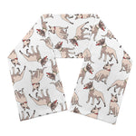 White Bull Terrier Pattern Print Scarf
