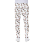 White Bull Terrier Pattern Print Scuba Joggers