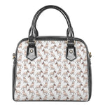 White Bull Terrier Pattern Print Shoulder Handbag