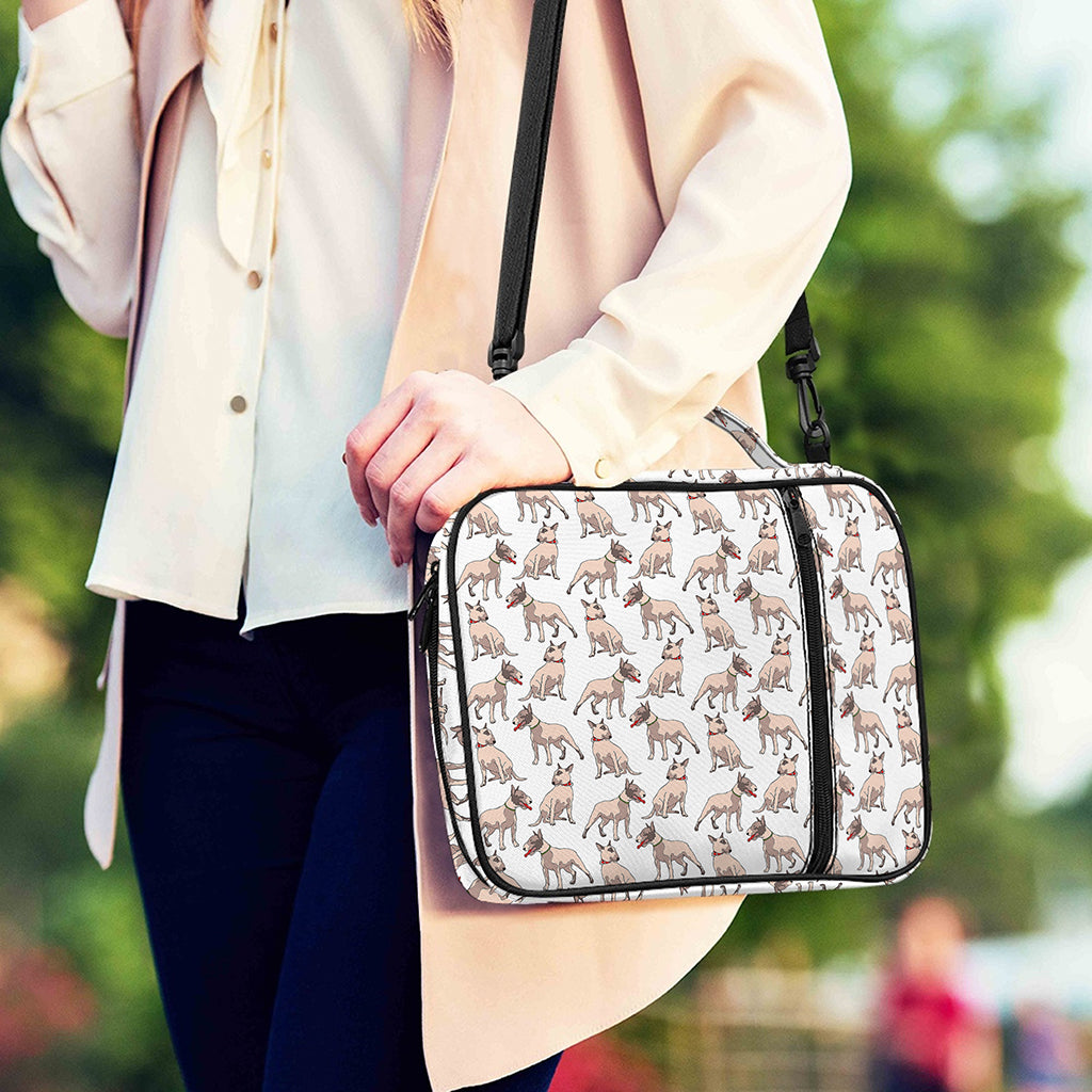 White Bull Terrier Pattern Print Shoulder Strap Bible Bag