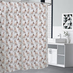 White Bull Terrier Pattern Print Shower Curtain