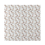 White Bull Terrier Pattern Print Silk Bandana