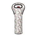White Bull Terrier Pattern Print Single Neoprene Wine Tote