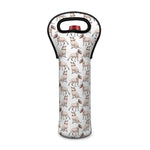 White Bull Terrier Pattern Print Single Neoprene Wine Tote