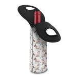 White Bull Terrier Pattern Print Single Neoprene Wine Tote