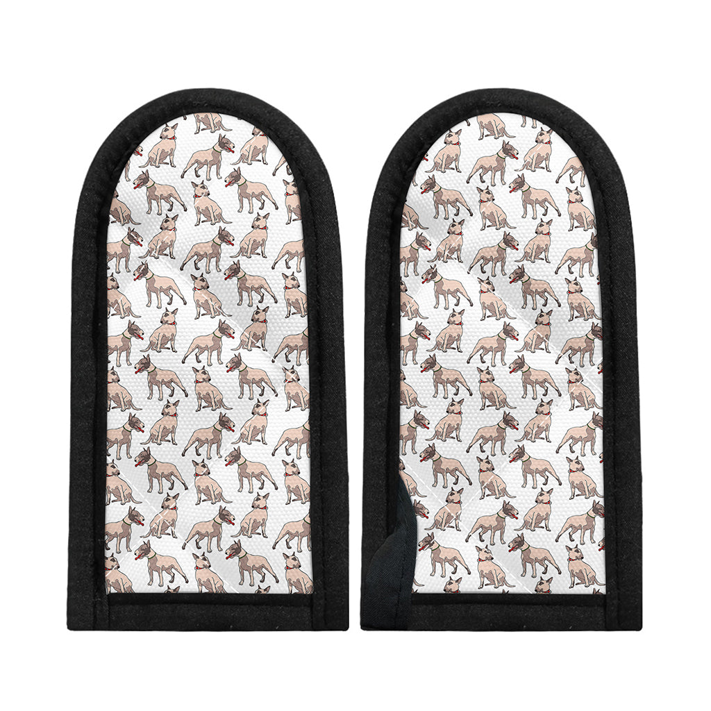 White Bull Terrier Pattern Print Skillet Handle Cover