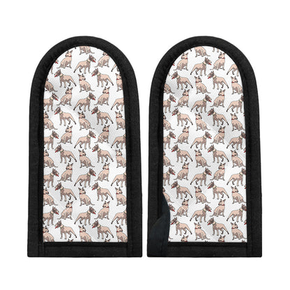 White Bull Terrier Pattern Print Skillet Handle Cover