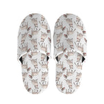 White Bull Terrier Pattern Print Slippers