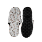 White Bull Terrier Pattern Print Slippers
