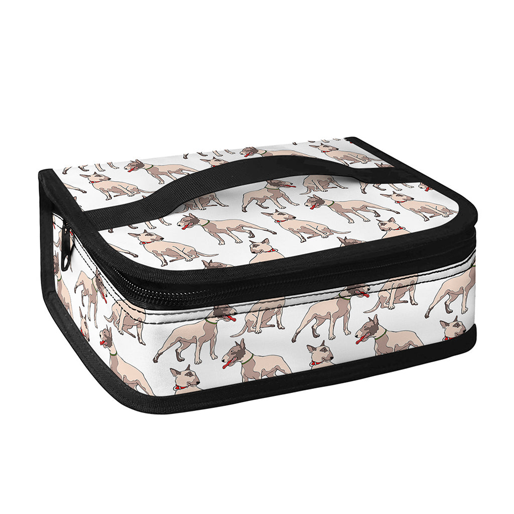 White Bull Terrier Pattern Print Small Lunch Bag