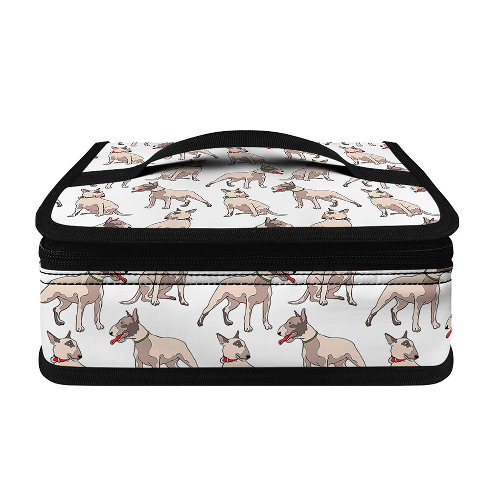 White Bull Terrier Pattern Print Small Lunch Bag