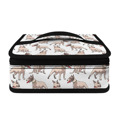 White Bull Terrier Pattern Print Small Lunch Bag