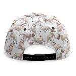 White Bull Terrier Pattern Print Snapback Cap
