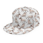 White Bull Terrier Pattern Print Snapback Cap